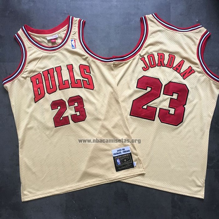 Camiseta Chicago Bulls Michael Jordan NO 23 Retro Crema